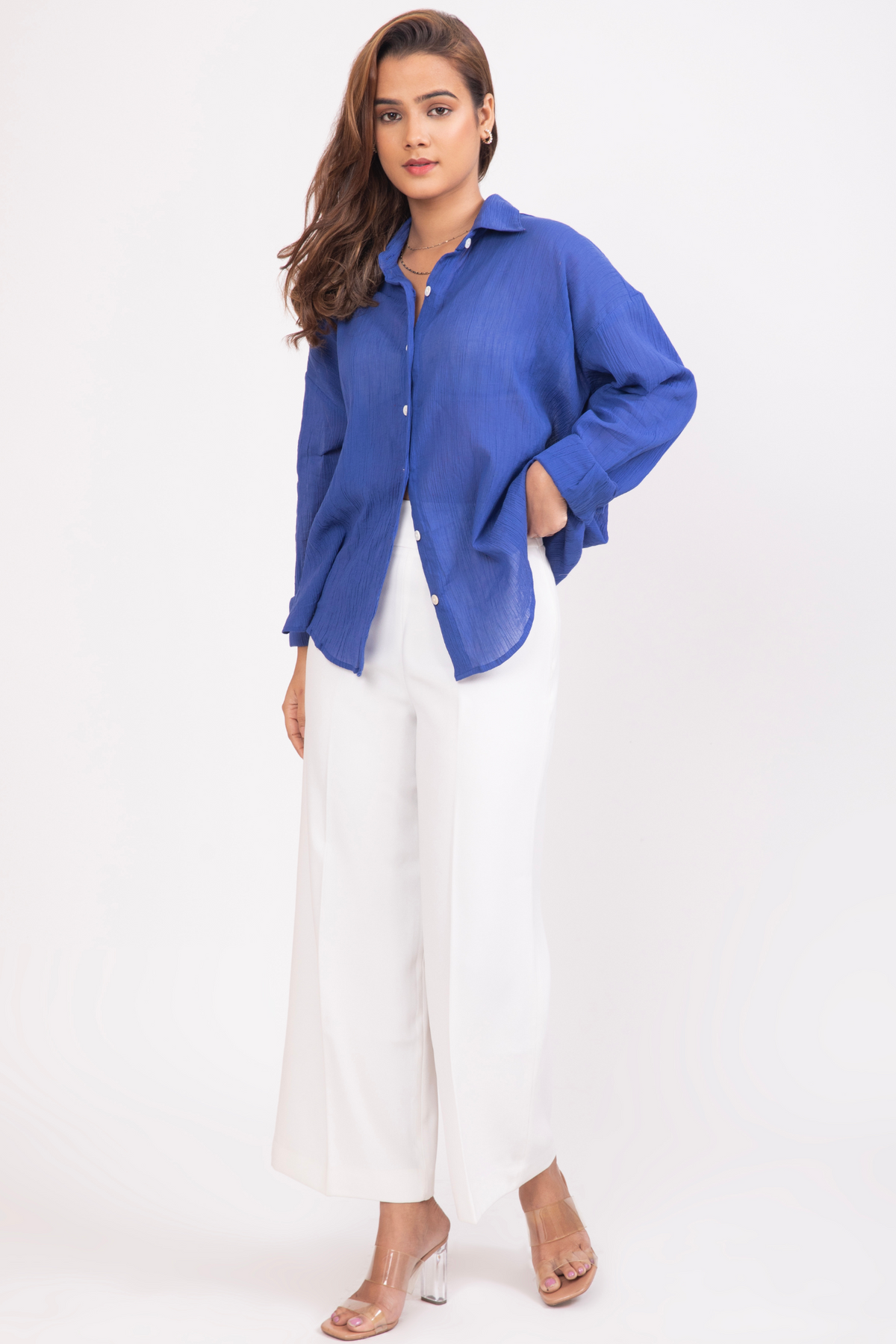 Blue Prosecco Oversized Shirt