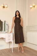 Jeany Shirt Dress : Brown