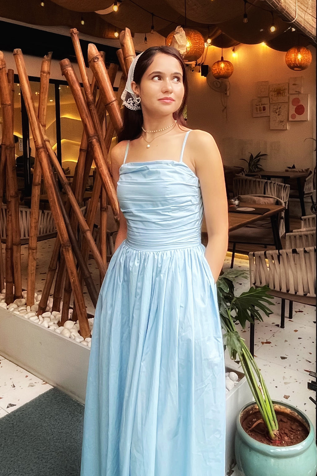 Emely Pocket Dress : Powder Blue