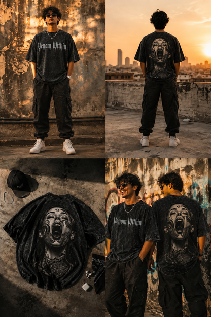 Venom Within Special Acid Wash Oversized Tshirt.